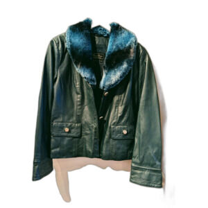 Terry Lewis Classic Luxuries leather with faux fur jacket   Sz PS